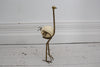 French 1970's Brass Ostrich Sculpture with Ostrich Egg