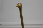 French 1970's Brass Ostrich Sculpture with Ostrich Egg