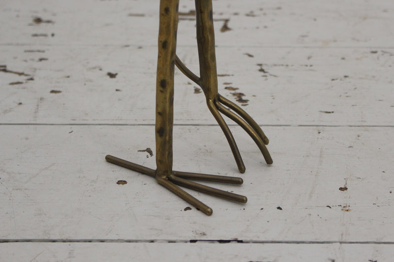 French 1970's Brass Ostrich Sculpture with Ostrich Egg