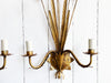 A Pair of 1950's French Gilt Metal Poppy Wall Lights