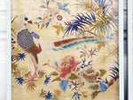 A Pair of 19th C Framed Chinese Silk Embroidered Panels With Birds & Foliage