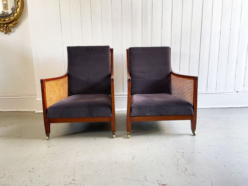 A Pair of Regency Style Bergere Chairs
