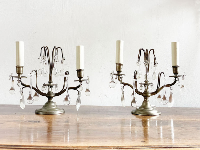 A Pair of 1920's French Candelabra Table Lamps