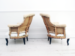 Pair of Large Antique Napoleon III French armchairs