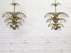 A Pair of French 1950's Brass Waterfall Light Pendants
