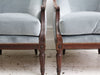 A Pair of Magnificent 18th C Italian Gondola Armchairs with Footstool