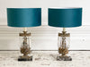 A Pair of 19th Century French Marble and Crystal Table Lights