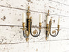 A Pair of 1950's Empire Style French Three Light Brass Sconces