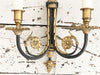 A Pair of 1950's Empire Style French Three Light Brass Sconces