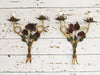 A Pair of Decorative 1940's French Painted Floral Wall Lights