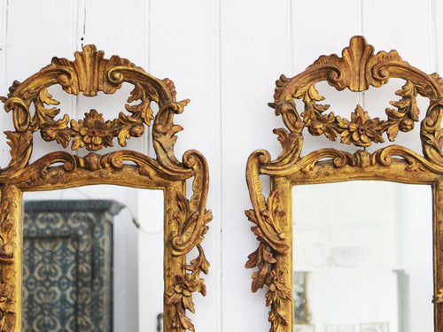 A Pair of 18th Century Italian Giltwood Mirrors