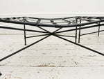 A Pair of Large French 1950's Iron Footstools with White Linen Cushions