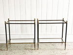 A Mid Century Pair of Maison Jansen Brass & Glass Side Tables