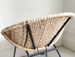 A Pair of 1960's French Bleached Raffia Bucket Chairs