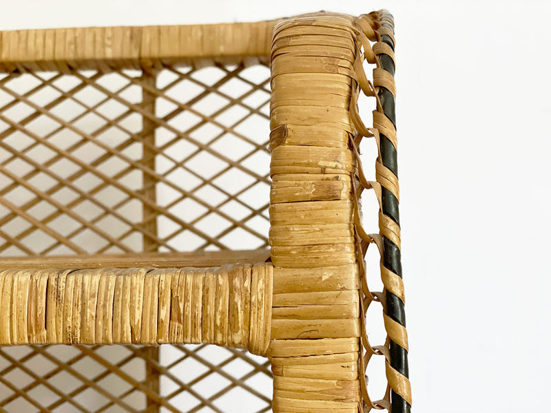 A Pair of 1960's Spanish Rattan Etageres