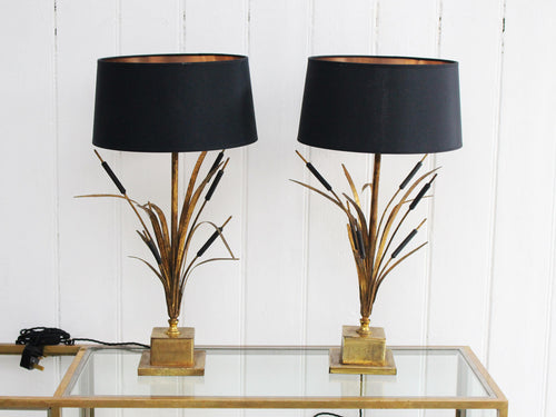 A Pair of Wheatsheaf Table Lamps in the style of Bages