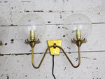 A Pair of Mid Century French Wall Lights with Glass Globes