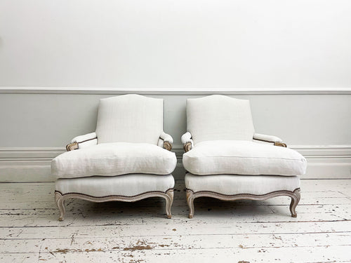 A Pair of Early Maison Jansen Neoclassical Armchairs in the Louis XV Style
