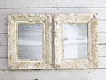 Pair of Antique White Painted French Mirrors