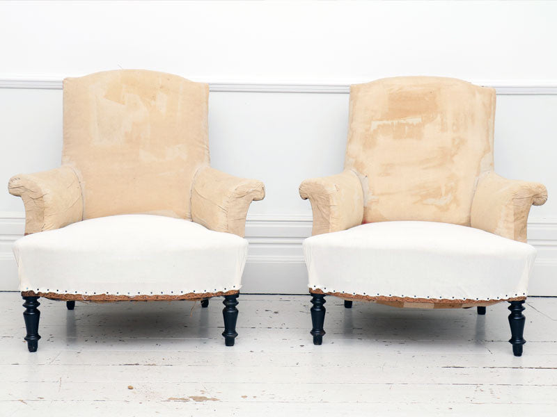 A pair of Large Antique Napoleon III French armchairs