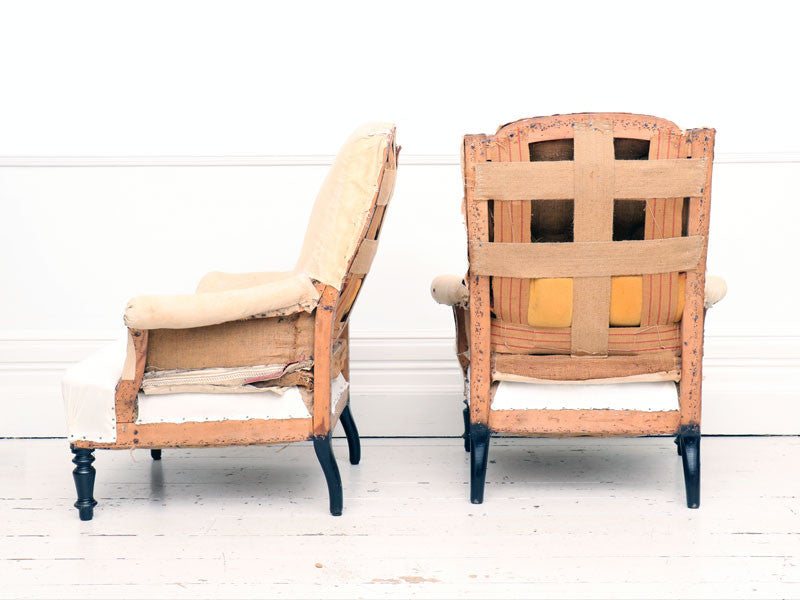 A pair of Large Antique Napoleon III French armchairs
