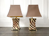 A Pair of 1950's Polychrome Zebra Table Lamps