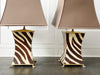 A Pair of 1950's Polychrome Zebra Table Lamps