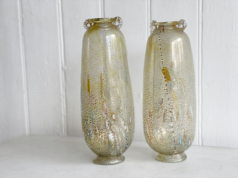 A Pair of Vintage Murano Glass Vases