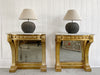 A Pair of Antique Giltwood Console Tables with Original Marble Tops
