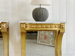 A Pair of Antique Giltwood Console Tables with Original Marble Tops