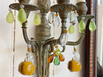 A Pair of 1920's French Wall Lights with Glass Fruit Decoration