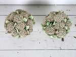 A Delightful Pair of Late 19th C Ceramic Hydrangea Bouquets