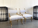 A Pair of Petite Regency Gilt Wood Armchairs