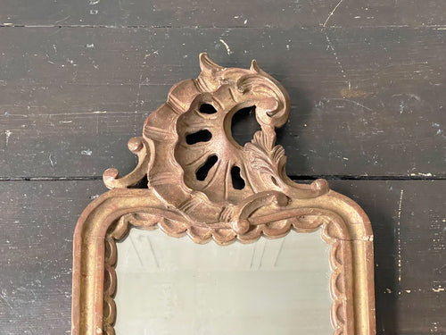 A Small French Early 19th C Carved Giltwood Mirror