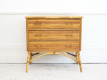A 1950's Riviera Three Drawer Rattan Chest of Drawers