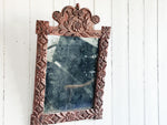 A Small 19th C French Carved Polychrome Mirror with Mercury Plate