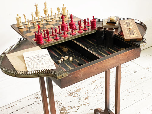 A Regency Chess, Backgammon & Games Table in the manner of John LcLean