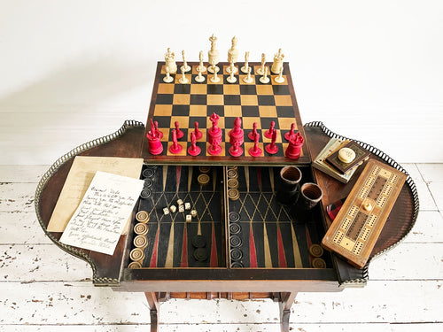 A Regency Chess, Backgammon & Games Table in the manner of John LcLean