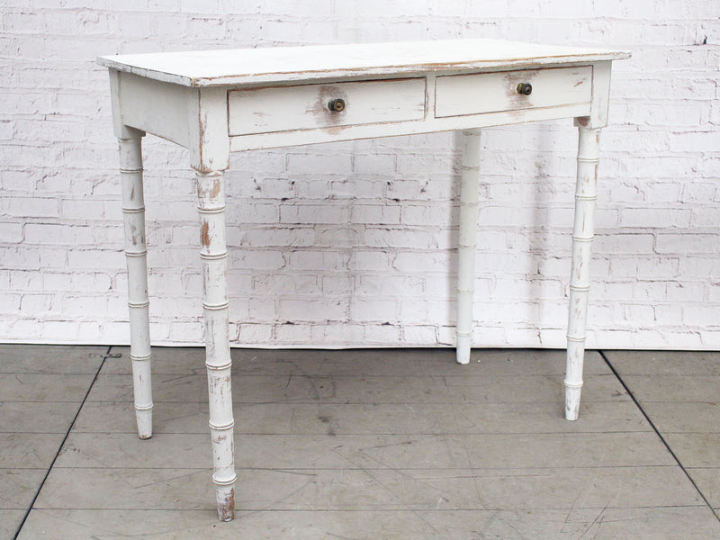 A 19th Century Painted White Two Drawer Side Table 