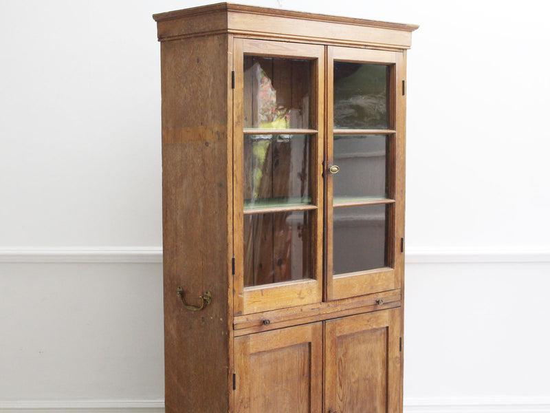 A Small 19th C Regency Pine Glazed Bookcase