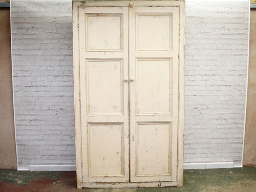 A Late 19th Century Painted Cotton Mill Linen Cupboard