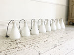 A Set of 8 1950's Opaline Pendant Lights