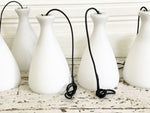 A Set of 8 1950's Opaline Pendant Lights