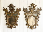 A Rare Set of Four 17th C Italian Giltwood Mirrors with Original Plates