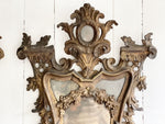 A Rare Set of Four 17th C Italian Giltwood Mirrors with Original Plates