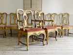 A Suite of 8 18th Century Venetian Giltwood & Decorated Chairs