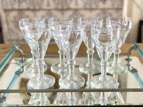 A Set of Late 19th C Handblown French Wine Glasses - No 1