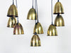 A set of 9 early 20th C brass pendant lights