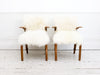 A Pair of 1940's Steiner Armchairs with Brass Detail & Icelandic Sheepskin Upholstery