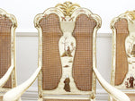 A Set of Six Decorative Ivory Chinoiserie Dining Chairs
